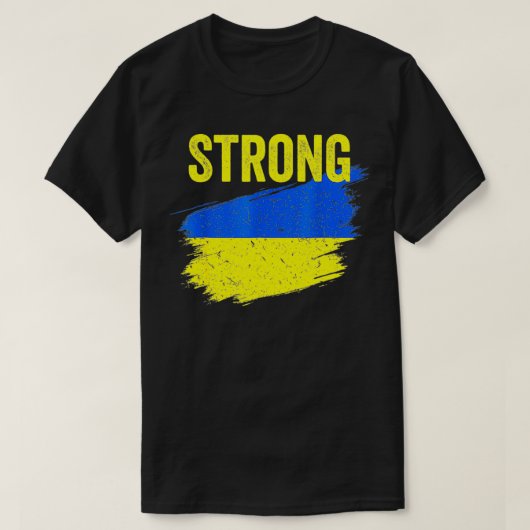 ウクライナウクライナ国旗でUkrを支持 Tシャツ (デザイン正面)