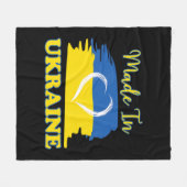 ウクライナウクライナ国旗ハート フリースブランケット (正面(横))