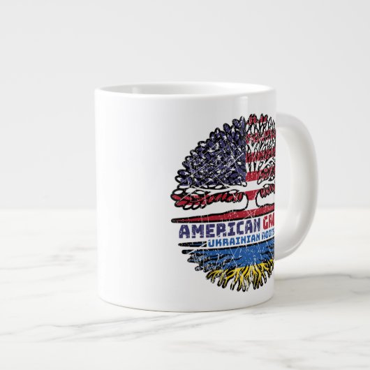 ウクライナウクライナUSアメリカ合衆国統一された州 ジャンボコーヒーマグカップ (正面右)