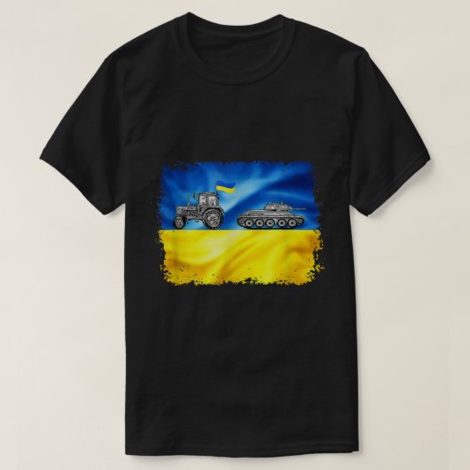 ウクライナウクラ付きウクライナトラクター引き上げタンク Tシャツ (デザイン正面)