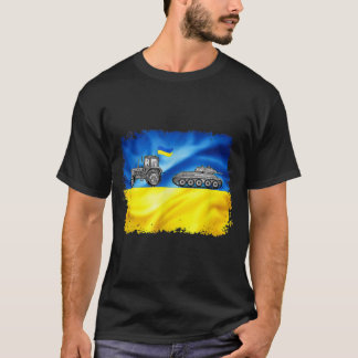 ウクライナウクラ付きウクライナトラクター引き上げタンク Tシャツ