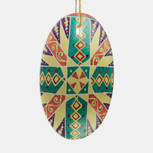 ウクライナエッグスタイルクリスマスオーナメント セラミックオーナメント (右)