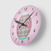 ウクライナエッグ（ピサンカ）アクリルウォールクロック ラウンド壁時計 (傾斜)