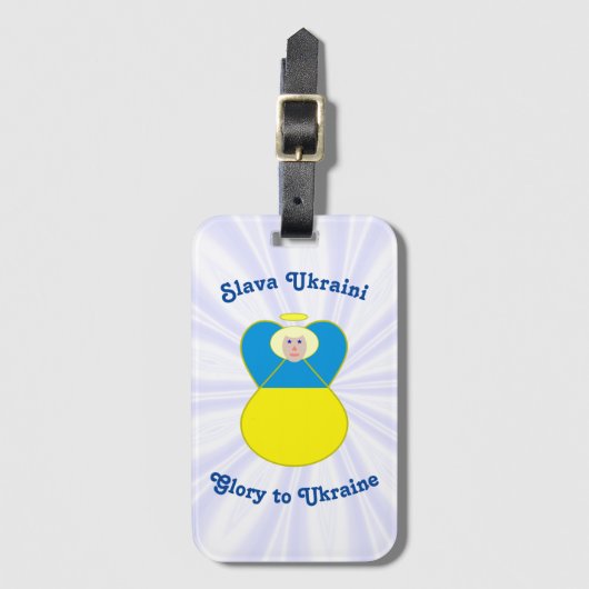 ウクライナエンジェルスラバウクレニグローリートゥウクライナ ラゲッジタグ (正面縦)