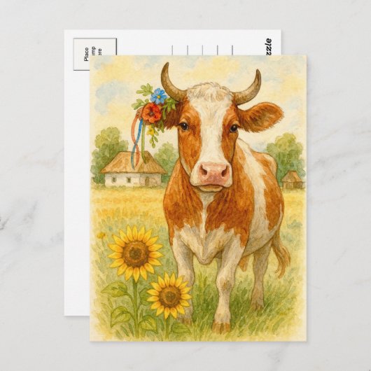 ウクライナカウサンフラワーポストクロッシング ポストカード (正面/裏面)