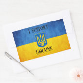 ウクライナカスタムの旗を支持する私はwスタンド 長方形シール (封筒)