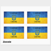 ウクライナカスタムの旗を支持する私はwスタンド 長方形シール (シート)