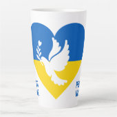 ウクライナカスタム文字平和 カフェラテマグ (正面)