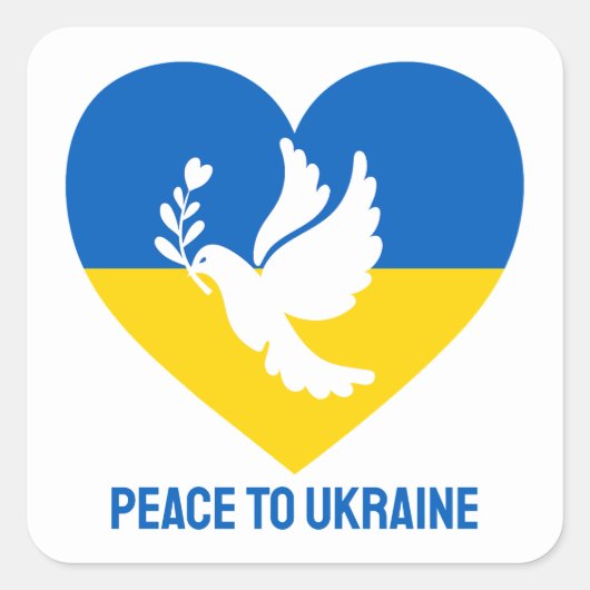 ウクライナカスタム文字平和 スクエアシール (正面)