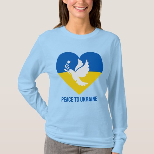 ウクライナカスタム文字平和 Tシャツ (正面)