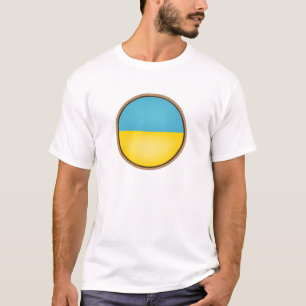 ウクライナカッコいい国旗の印章 Tシャツ