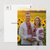 ウクライナカップルラブサンフラワーポストカード ポストカード (正面/裏面)