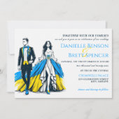 ウクライナカップル結婚式招待状 招待状 (正面)