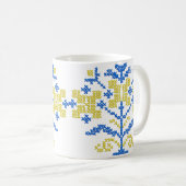 ウクライナカラーの刺繍フォーククロス コーヒーマグカップ (正面右)