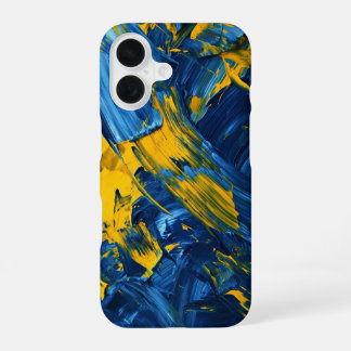 ウクライナカラーの抽象 iphoneケース iPhone 16ケース