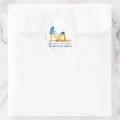 ウクライナガールシルエット国旗 ラウンドシール (バッグ)