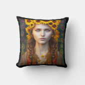ウクライナガール・オブ・アミュレット&サンフラワー クッション (正面)