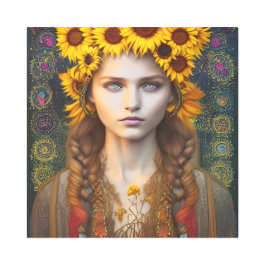 ウクライナガール・オブ・アミュレット&サンフラワー メタルプリント