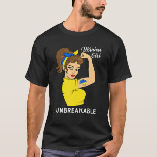 ウクライナガールUnbreakableウクライナ国旗ストロングWo Tシャツ