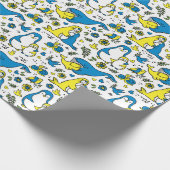 ウクライナキッズブルーイエローアニマルマザーズの色 ラッピングペーパー (角)