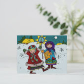 ウクライナクリスマスカロラーズウクライナフォークアート シーズンポストカード (スタンド正面)
