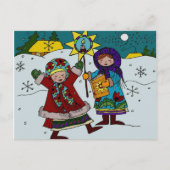 ウクライナクリスマスカロラーズウクライナフォークアート シーズンポストカード (正面)