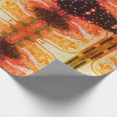 ウクライナクリスマス蛍光ラッピング紙 ラッピングペーパー (角)