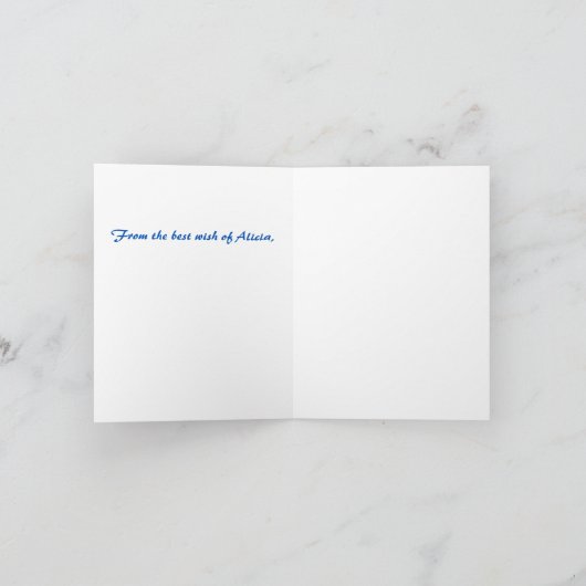 ウクライナクレーンとヒマワリのブルーグリーティングのための平和 カード (内部)