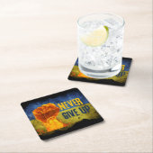 ウクライナグランジ与えの拳を決して上げない スクエアペーパーコースター (インサイチュ)