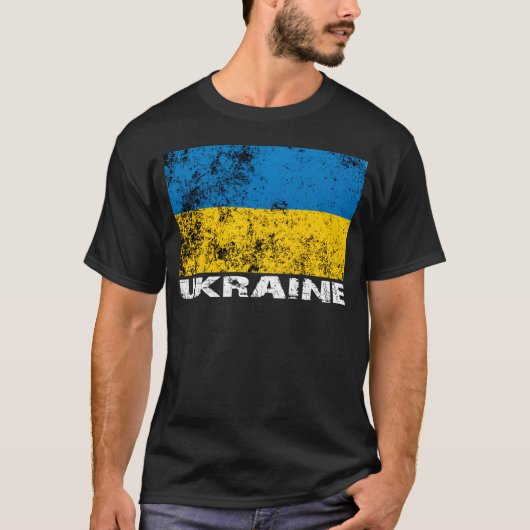 ウクライナグランジ国旗 Tシャツ (正面)