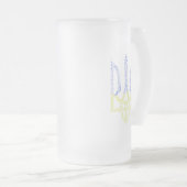 ウクライナコート腕トリデントtryzubスパイラルパターン フロストグラスビールジョッキ (正面右)