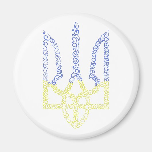 ウクライナコート腕トリデントtryzubスパイラルパターン マグネット (正面)