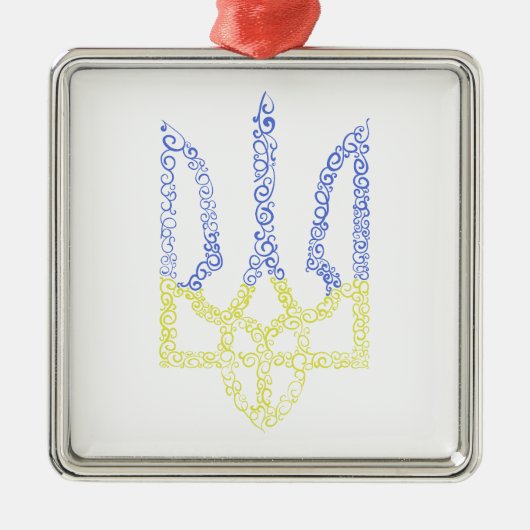 ウクライナコート腕トリデントtryzubスパイラルパターン メタルオーナメント (正面)