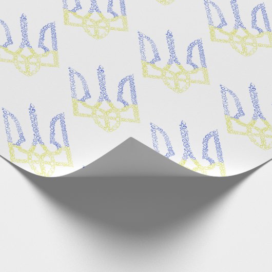 ウクライナコート腕トリデントtryzubスパイラルパターン ラッピングペーパー (角)