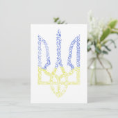 ウクライナコート腕トリデントtryzubスパイラルパターン 招待状 (スタンド正面)