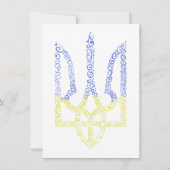 ウクライナコート腕トリデントtryzubスパイラルパターン 招待状 (裏面)