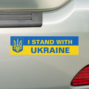ウクライナサポートコートオブアームズウクライナ国旗 バンパーステッカー