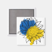 ウクライナサポートヒマワリ マグネット (正面/裏面)