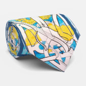 ウクライナサポートメンズタイアートデザインブルー&イエロー ネクタイ (ロール)