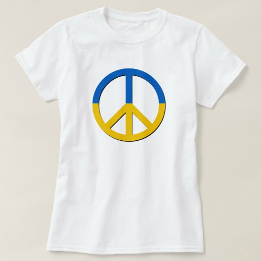 ウクライナサポートTシャツと共に立つ Tシャツ (デザイン正面)