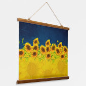 ウクライナサンフラワーつるズ平和の壁 吊り下げ型タペストリー (傾斜あり)