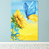 ウクライナサンフラワーアート キャンバスプリント (インサイチュ (ウッドフロア))