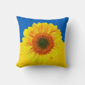 ウクライナサンフラワー&ウクライナ国旗/フラワー クッション (正面)