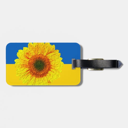 ウクライナサンフラワー&ウクライナ国旗/フラワー ラゲッジタグ (裏面横)