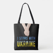 ウクライナシャツ支持ウクライナ国旗を掲げる トートバッグ (裏面)