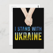 ウクライナシャツ支持ウクライナ国旗を掲げる ポストカード (正面/裏面)