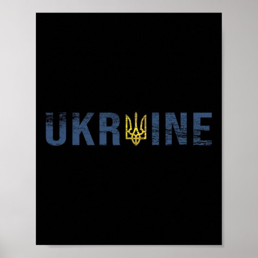 ウクライナシャツ トリズブ 三叉の矛 Zelensky 軍事エンブレム ポスター (正面)