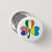 ウクライナシャムロック国旗 缶バッジ (正面&裏面)