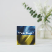 ウクライナシルク国旗 スクエア名刺 (スタンド正面)