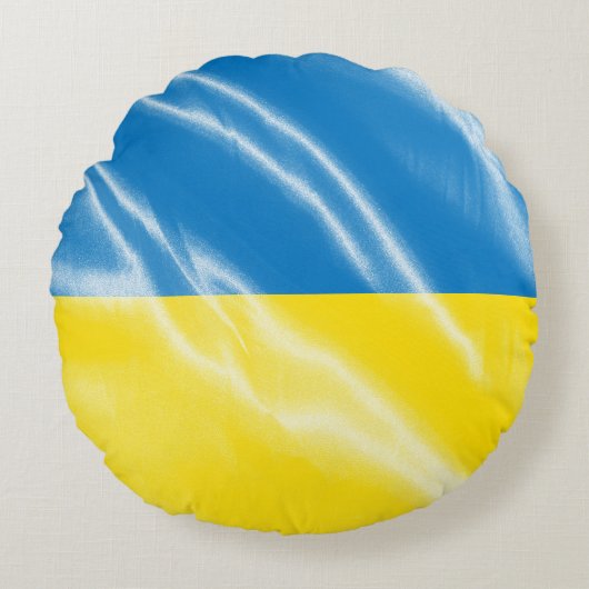 ウクライナシルク国旗 ラウンドクッション (正面)